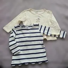 長袖Tシャツ 2枚セット80 女の子　保育園　カットソー