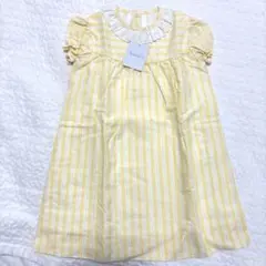 アマイアキッズ　１度短時間着用　シャーリング ワンピース　イエロー　10歳 アマイアキッズ 1度短時間着用 シャーリング ワンピース イエロー 10