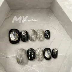 【No.19 】現品　成人式　大理石　ニュアンス　ネイルチップ