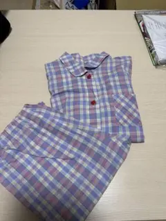パープル系チェック柄パジャマセット
