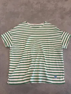 ORCIVAL ボーダー半袖Ｔシャツ 白×緑　オーシバル