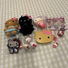 ハローキティグッズ　ぬいぐるみとマスコットセット　値下げ中