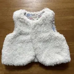 ホワイト　ファー　ベビー　ベスト 70cm