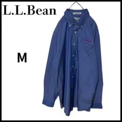 L.L.Bean エルエルビーン 企業ロゴ長袖シャツ ブルー M 刺繍ロゴ