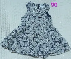 花柄ワンピース 90サイズ ネイビー　タルティーヌショコラ