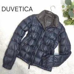 DUVETICA 40 ネイビー ダウンジャケット ショート フード無し 紺 Lのサムネイル