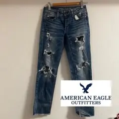 アメリカンイーグル　TOMGIRL ストレッチダメージデニムパンツのサムネイル