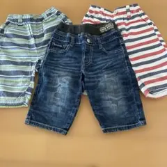 MILD CLUB デニムとコットン100%ハーフパンツの3点セット130センチ