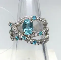 極上パライバトルマリン 0.94ct ダイヤ リング 鑑別書 限界値下げ品