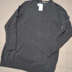 新品UNIQLO ウォッシャブルコットンVネックチュニックダークL