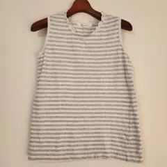 NICE CLAUP　コットン100% ボーダーノースリーブトップスタンクトップ