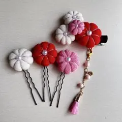 和装☆髪飾り ヘアクリップセット#5☆七五三 浴衣 夏祭り
