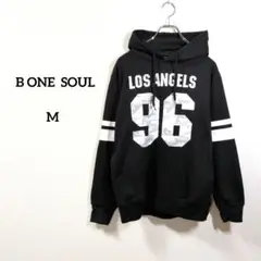 B ONE SOUL ロサンゼルス96 プリントパーカー 黒 M ストリート風