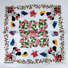新品　美品　東京ディズニーランド　ミニーマウス バンダナ　ハンカチーフ　レトロ