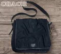 も*ゃ様 美品【COACH】メッセンジャーバッグ A4収納可 軽量 斜め掛け 黒