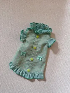 ハンドメイド犬服 チェック柄 背中開き 立ち襟フリル付きタンクトップ
