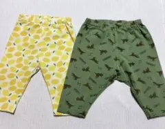 ユニクロ　レギンスパンツ　七分丈　2枚組 90