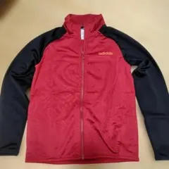 即落札可早い者勝ち！子供用adidas 赤黒 ジャージ 上下セット使用回数少なめ