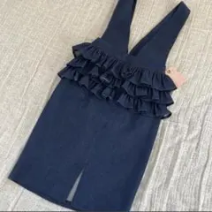 新品未使用　スワンキス　ウエストフリルジャンスカ　デニム　ワンピース フリル F