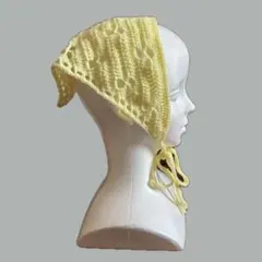 バブーシュカ　黄色　ハンドメイド　かぎ編み