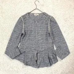 ZARA ザラZARA TRF ノーカラーツイードジャケットペプラム　スタッズ