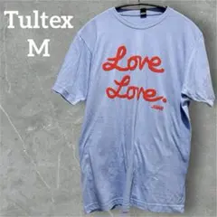 Tultex タルテックス　水色 Tシャツ Mサイズ 赤い「Love」プリント