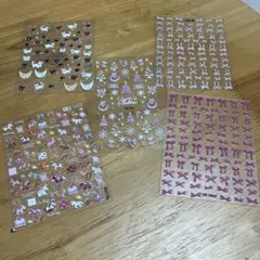 ネイルシールセット馬 猫とクリスマスモチーフ 5シート