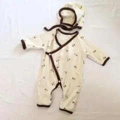 花柄ロンパース　(ボンネット付き)