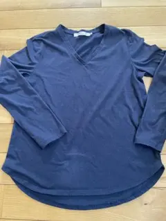 AZUL basic ネイビー Vネック長袖Tシャツ M