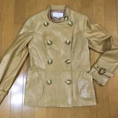 ジルスチュアート　羊皮レザージャケット　スタンドカラー　使用感大　こなれ感味あり