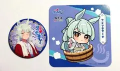 フジマサマーチ ウマ娘 極楽湯 コラボカフェ コースター 缶バッジ