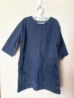 デニム 七分袖 ワンピース 130cm