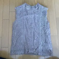 W CLOSET レースノースリーブシャツ Mサイズ ベージュ