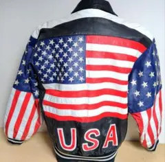 革*ー様 90s vintage leather jacket 星条旗レザージャ - メルカリ
