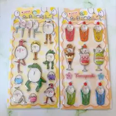 正規品　たまごあし シール ぷっくりシール 2点セット　ドロップ