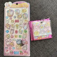 平成レトロ おはじきシールフレーク風 フワフワらびちゃん　うるちゅる