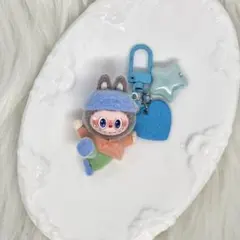 labubu ラブブ もふもふスポーツスタイル キーホルダー｟水色｠