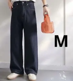 クラシカルエルフ　デニム　M 美シルエット　ハイウエスト　ワイド　ワンウォッシュ