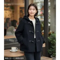 定番　ナノユニバース 38 メルトンショートダッフルコート ブラック 完売品