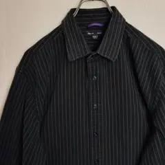 g*0様 ギャップ 長袖シャツ ストライプ ブラック メンズXL