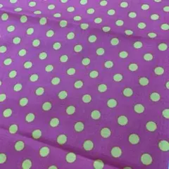 ドット柄 プリント生地　ピンク生地に黄色の水玉模様
