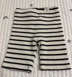 マリンキャッスル 5分丈リブレギンス ブラックボーダー 90