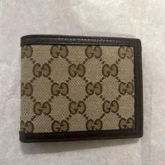 【美品】 GUCCI GGパターン 二つ折り財布