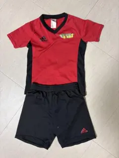 adidas サッカーウェア キッズ 赤黒 130