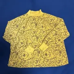お値下げします。イエロー 花柄 長袖 ハイネックシャツ