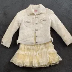 メゾピアノ ホワイトツイードジャケット 130