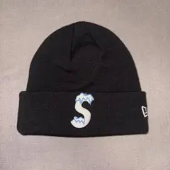 【新品未使用】Supreme 黒 ニット帽 Sロゴ アイスロゴ