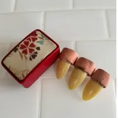 琴用 爪 3個セット ケース付き 和楽器　昭和レトロのサムネイル
