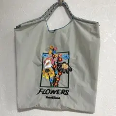 D.KELLY ディケリー　花柄　刺繍トートバッグＭ　グレー