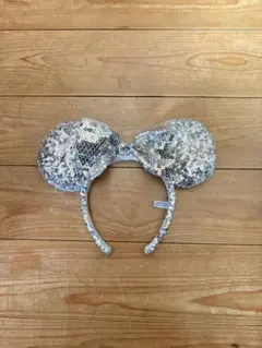 ミッキー耳カチューシャ シルバー スパンコール